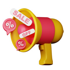 3d discount sale campaign icon illustration
