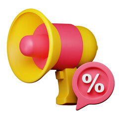 3d discount campaign icon illustration
