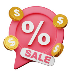 3d discount sale icon illustration
