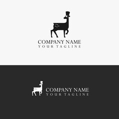 The Gentle Deer silhouette is a simple character from a deer logo vector with a luxurious feel.