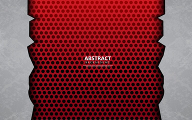Abstract crack metal silver and red color background