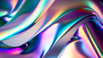 Iridescent foil textures, holographic backgrounds, digital illustrations, AI generated