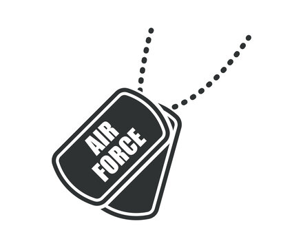 black air force dog tags on white clip art preview