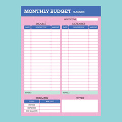 monthly budget planner with abstract dotted lines and dollar signs on background