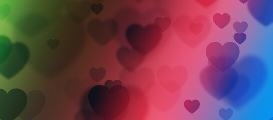 Abstract heart bokeh background.  Colorful bokeh.