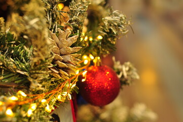 Christmas decorations — balls, figurines and other decorations that decorate the Christmas tree,...