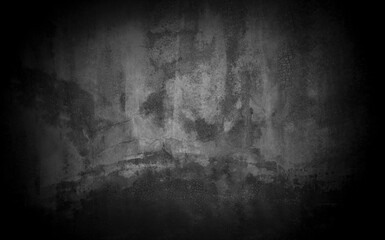 Old wall texture cement dark black gray background abstract grey color design are light with white gradient background.