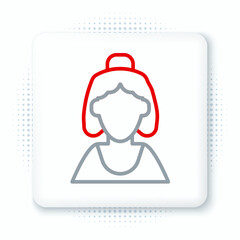 Line Consultant seller of a jewelry store icon isolated on white background. Colorful outline concept. Vector