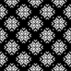 Vector pattern in geometric ornamental style. Black and white color.Seamless pattern.