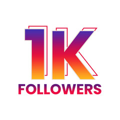 1k followers social media text, thank you 1k followers