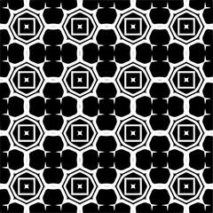 Vector pattern in geometric ornamental style. Black and white color.Seamless pattern.
