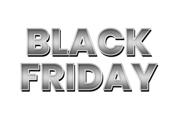 black friday text effect render 3d silver