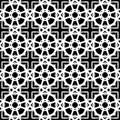 Vector pattern in geometric ornamental style. Black and white color.Seamless pattern.