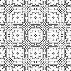 Vector pattern in geometric ornamental style. Black and white color.Seamless pattern.