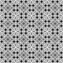 Vector pattern in geometric ornamental style. Black and white color.Seamless pattern.