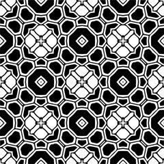 Vector pattern in geometric ornamental style. Black and white color.Seamless pattern.