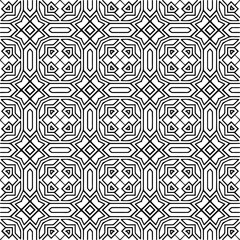 Vector pattern in geometric ornamental style. Black and white color.Seamless pattern.