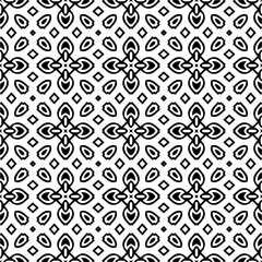 Vector pattern in geometric ornamental style. Black and white color.Seamless pattern.