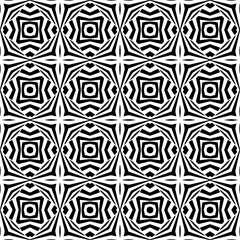 Vector pattern in geometric ornamental style. Black and white color.Seamless pattern.