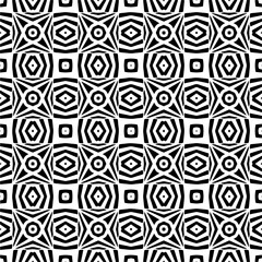 Vector pattern in geometric ornamental style. Black and white color.Seamless pattern.