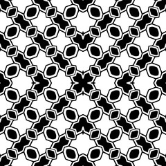 Vector pattern in geometric ornamental style. Black and white color.Seamless pattern.