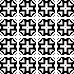 Obraz premium Vector pattern in geometric ornamental style. Black and white color.Seamless pattern.