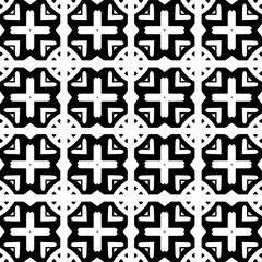 Vector pattern in geometric ornamental style. Black and white color.Seamless pattern.