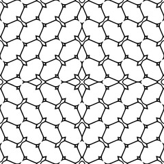 Vector pattern in geometric ornamental style. Black and white color.Seamless pattern.
