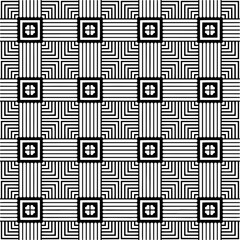 Vector pattern in geometric ornamental style. Black and white color.Seamless pattern.