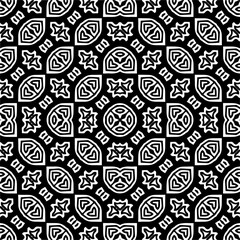 Vector pattern in geometric ornamental style. Black and white color.Seamless pattern.