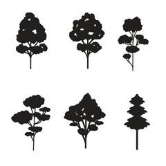 	
Tree Silhouette Illustration Set