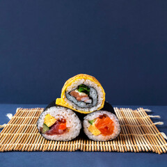 Ehomaki, Rolled sushi eaten on Setsubun. Setsubun is a Japanese event held in February. 恵方巻、節分に食べる巻きずし。節分は２月に行われる日本の行事。