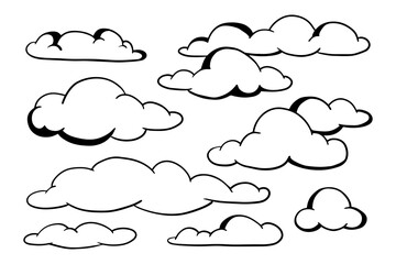 Hand draw the weather collection. Flat style vector illustration