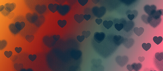 Dust heart bokeh. Abstract background.