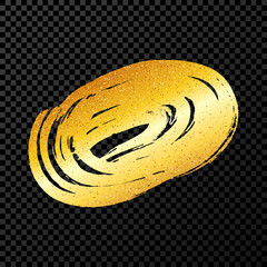 Gold grunge brush strokes in circle form