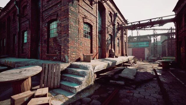 Abandoned industry factory area ander the sunny sky
