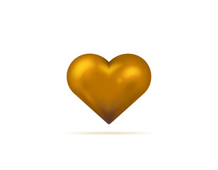gold heart balloon. icon or symbol of loves. happy valentine's day. 3d and realistic concept design. vector elements. shining, glossy, and looks luxurious