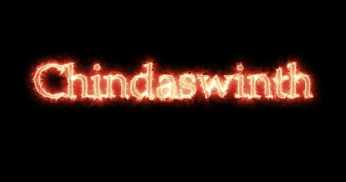Chindaswinth, king of the Visigoths, written with fire. Loop