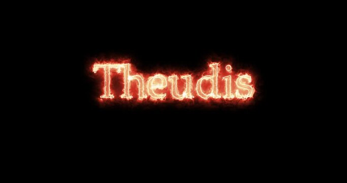 Theudis, king of the Visigoths, written with fire. Loop
