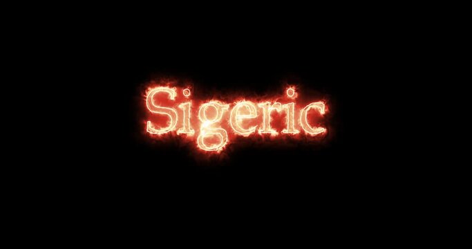 Sigeric, king of the Visigoths, written with fire. Loop