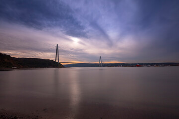 Yavuz Sultan Selim Bridge in Istanbul, Turkey. 3rd Bosphorus Bridge and Northern Marmara Motorway.