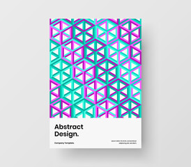 Amazing mosaic shapes placard template. Clean journal cover vector design illustration.