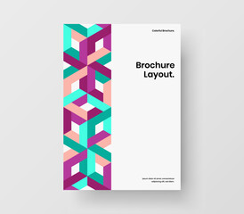 Abstract cover design vector layout. Bright geometric shapes pamphlet illustration.
