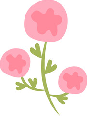 Pink flower vector icon