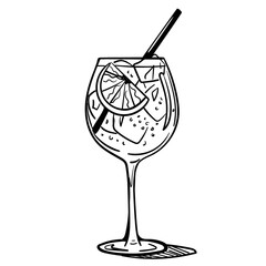 Glass of  aperol spritz cocktail