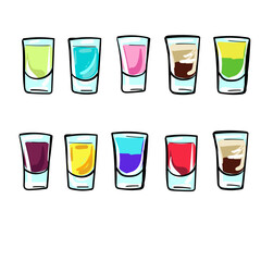 set of drinks