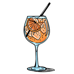  Glass of aperol spritz cocktail