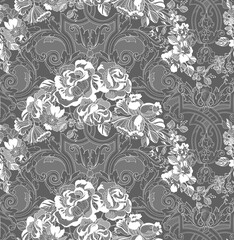 Seamless vintage floral lace pattern
