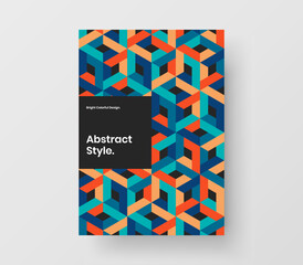 Simple corporate brochure design vector illustration. Modern geometric pattern poster layout.