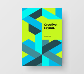 Amazing geometric pattern journal cover template. Modern banner A4 design vector concept.